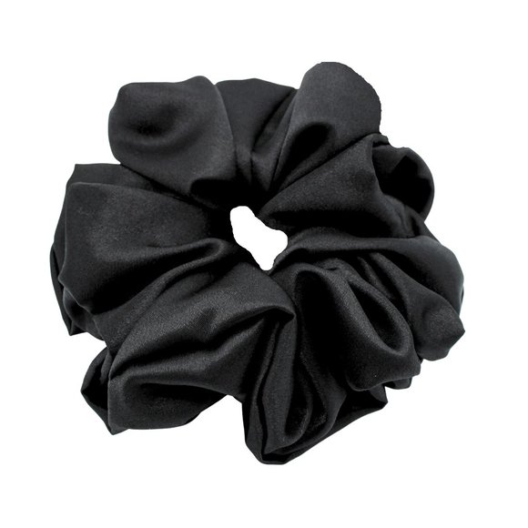 XX Large Black Satin Scrunchie - Picture 2 of 4